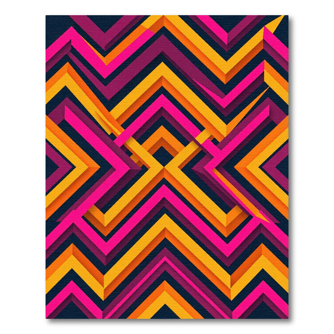 Vibrant Neon Geometric Chevron Abstract Rug