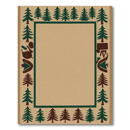 Rustic Forest Landscape Border Rug