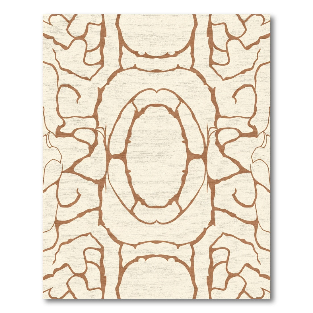 Cream And Brown Abstract Organic Rug