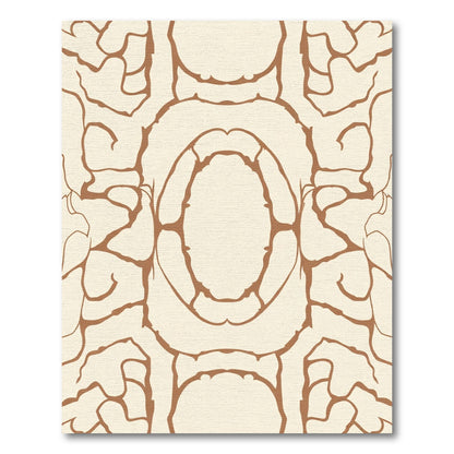 Cream And Brown Abstract Organic Rug