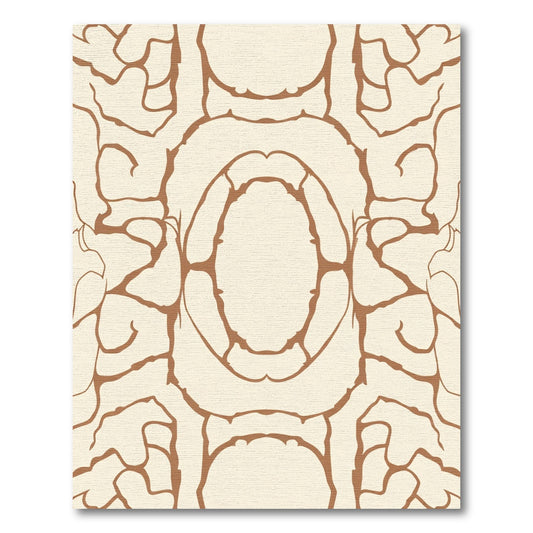 Cream And Brown Abstract Organic Rug