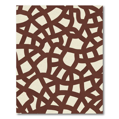 Crimson Intertwined Abstract Organic Rug