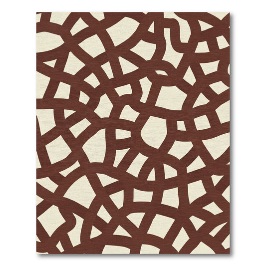 Crimson Intertwined Abstract Organic Rug