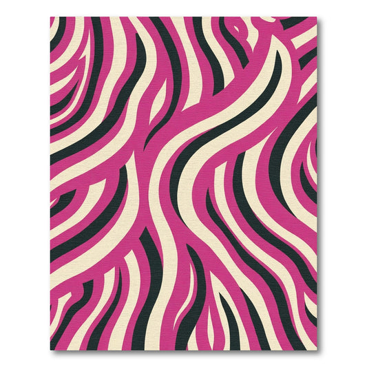 Bold Pink Ivory Swirling Lines Rug
