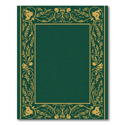 Gold Floral Border Deep Emerald Rectangle Rug