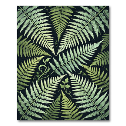 Fern Foliage Lush Green Garden Rug