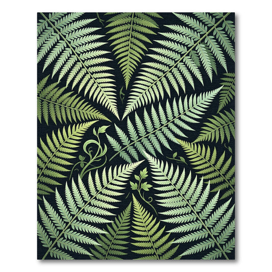 Fern Foliage Lush Green Garden Rug