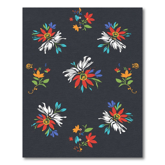Vibrant Bright Floral Cluster Arrangement Rug
