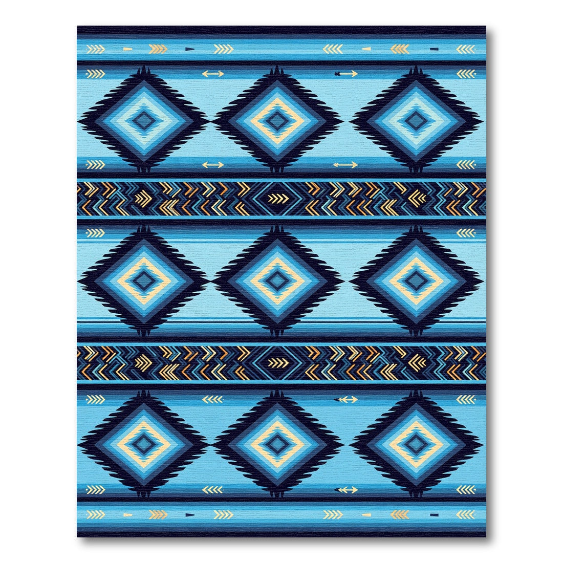 Blue Diamond Tribal Stripe Rug