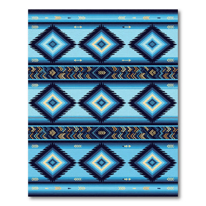 Blue Diamond Tribal Stripe Rug