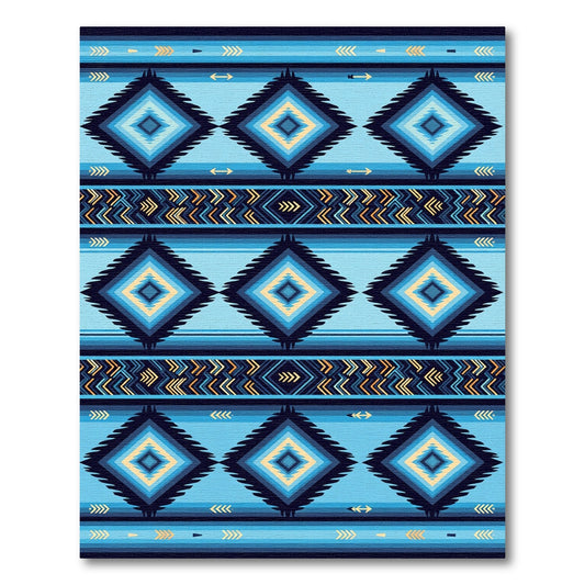 Blue Diamond Tribal Stripe Rug