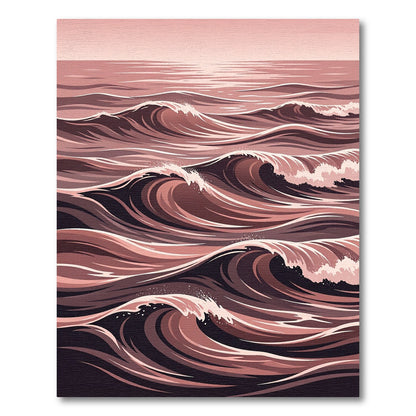 Rose Gold Ocean Wave Harmony Rug