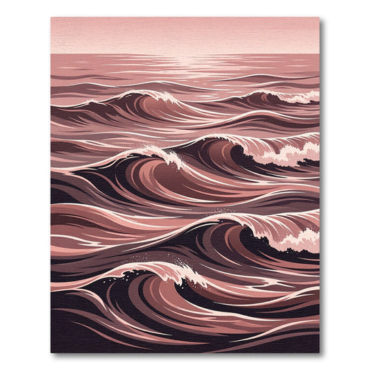 Rose Gold Ocean Wave Harmony Rug