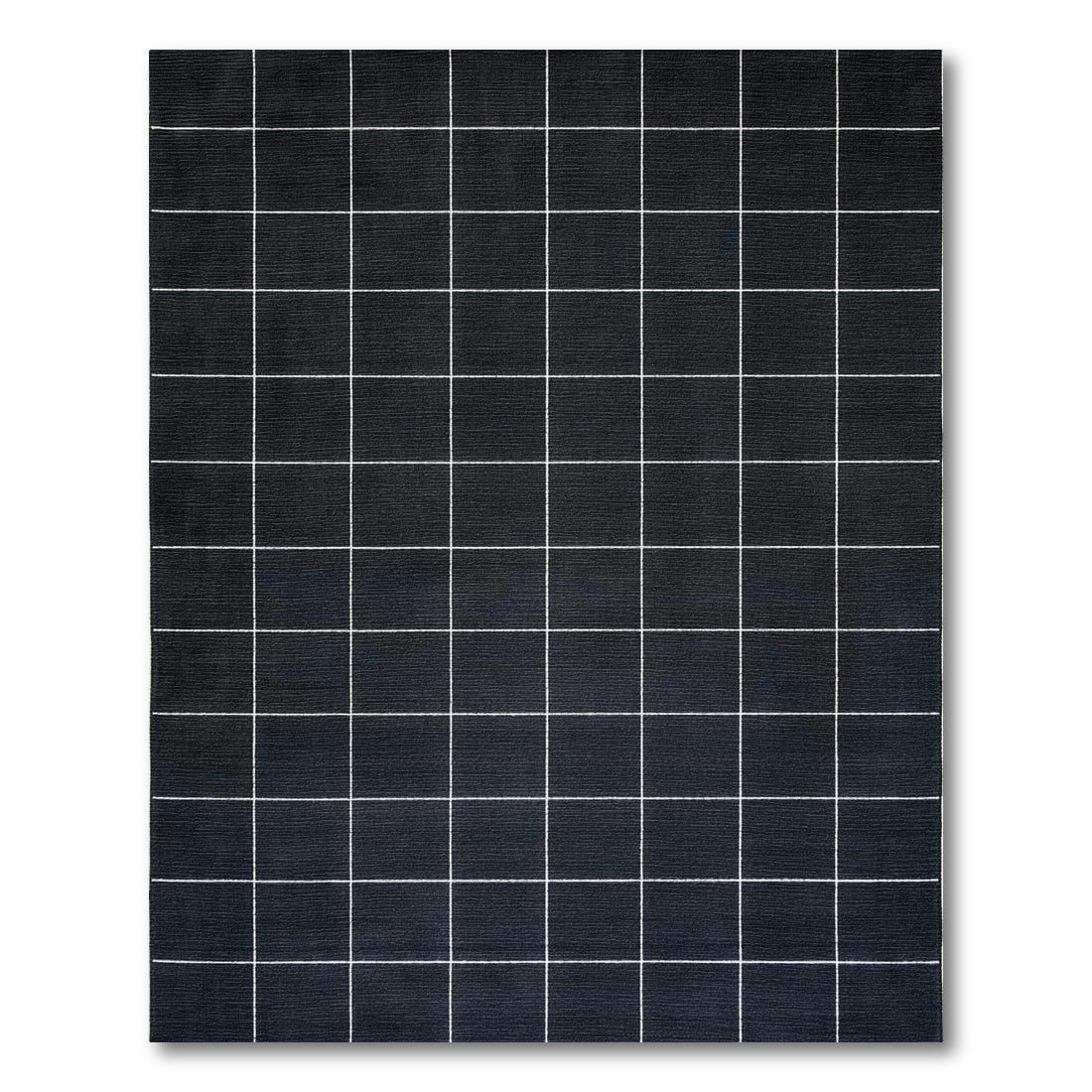 Modern Black and White Grid Rug