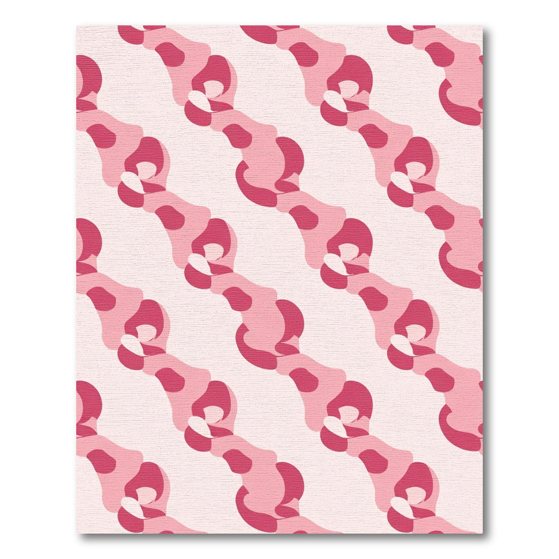 Modern Pink Abstract Curving Stripe Rug