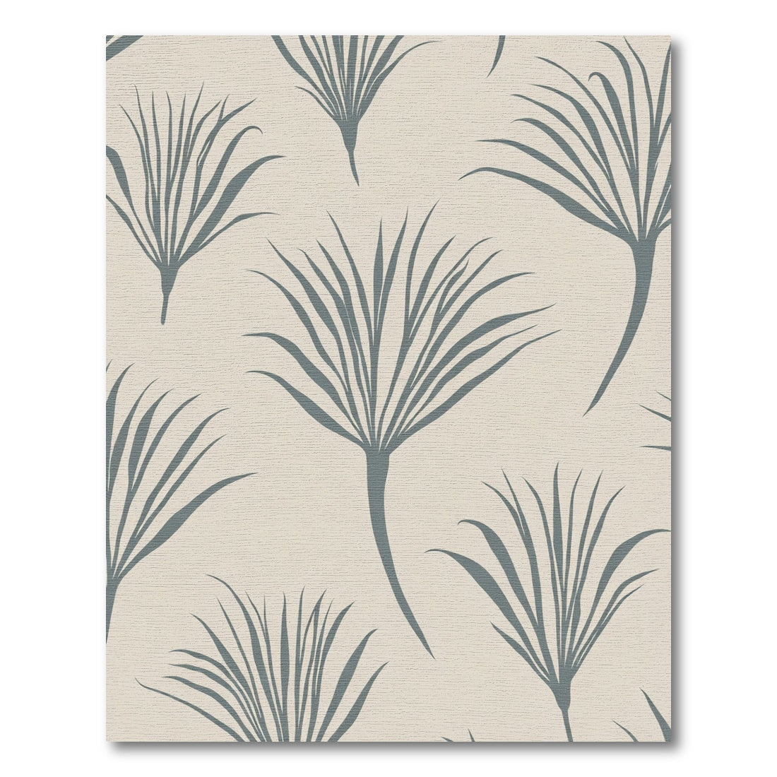 Gray Palm Frond Botanical Rug