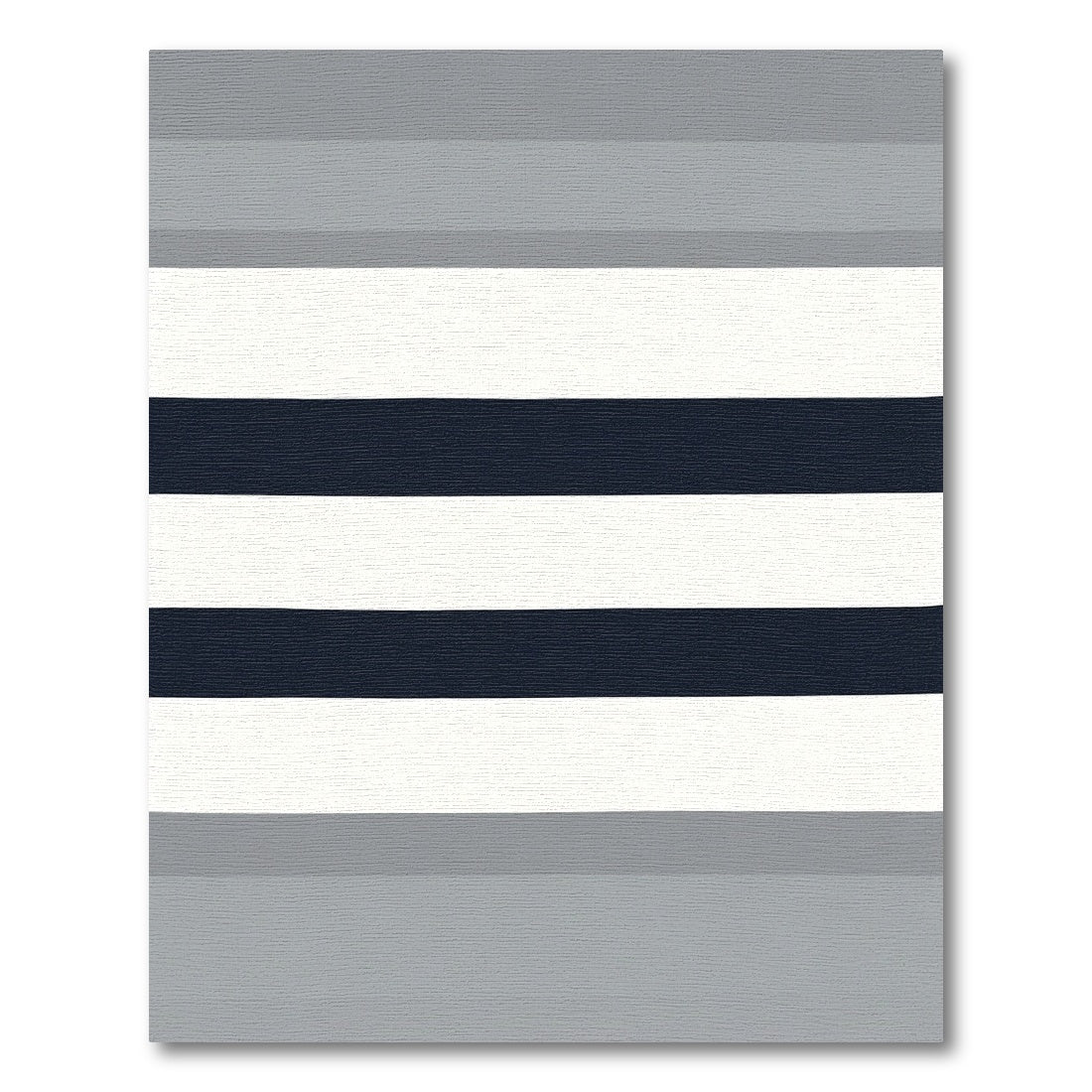 Contemporary Gray Navy Stripe Rug