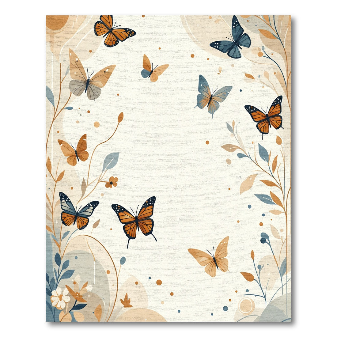 Whimsical Butterfly Garden Beige Rug