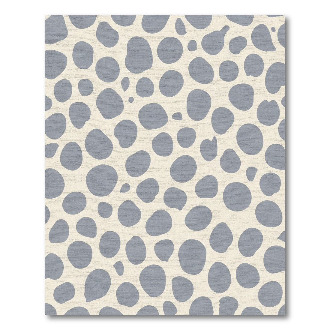 Soft Gray Blob Dots Cream Rug