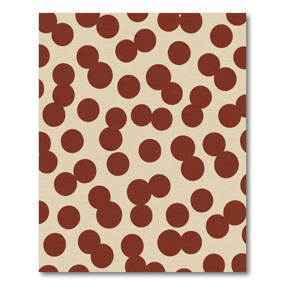 Tawny Red Casual Polka Dot Rug