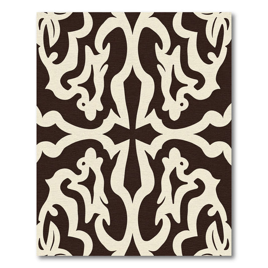 Rich Chocolate Ivory Scrolling Vine Rug