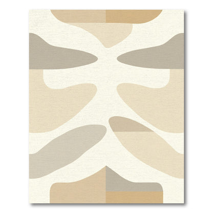 Cream Beige Abstract Organic Shapes Rug