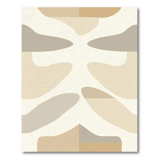 Cream Beige Abstract Organic Shapes Rug