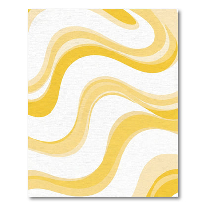 Golden Flowing Waves Rug