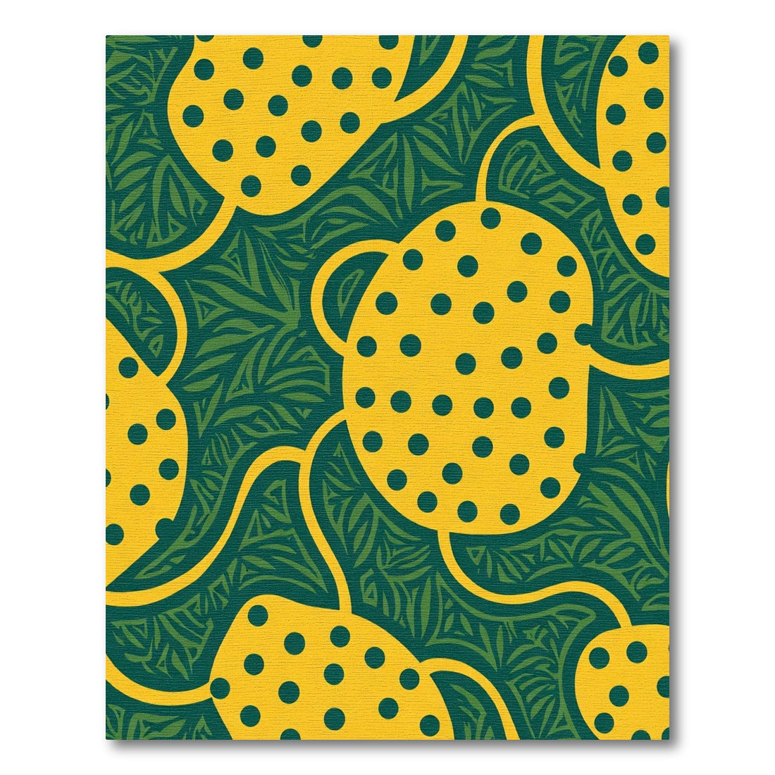 Yellow Polka Dot Botanical Swirls Rug
