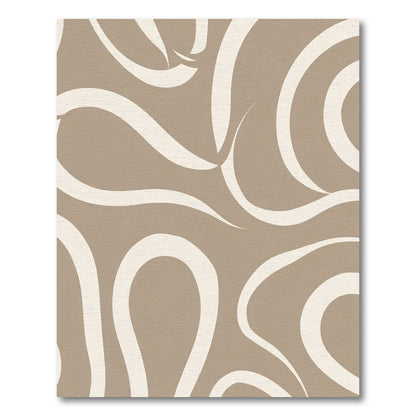 Neutral Cream Abstract Swirls Rug