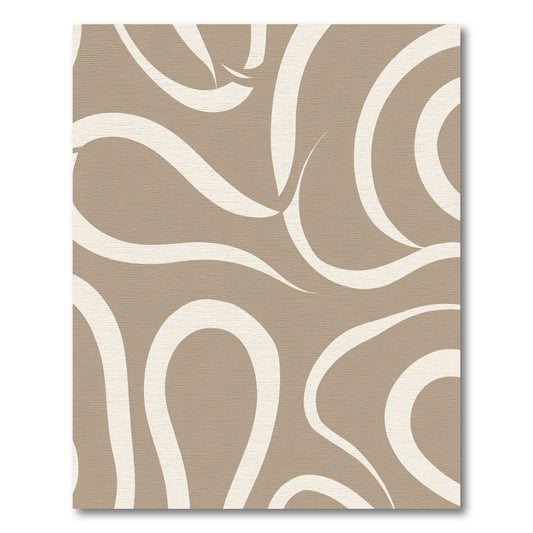 Neutral Cream Abstract Swirls Rug