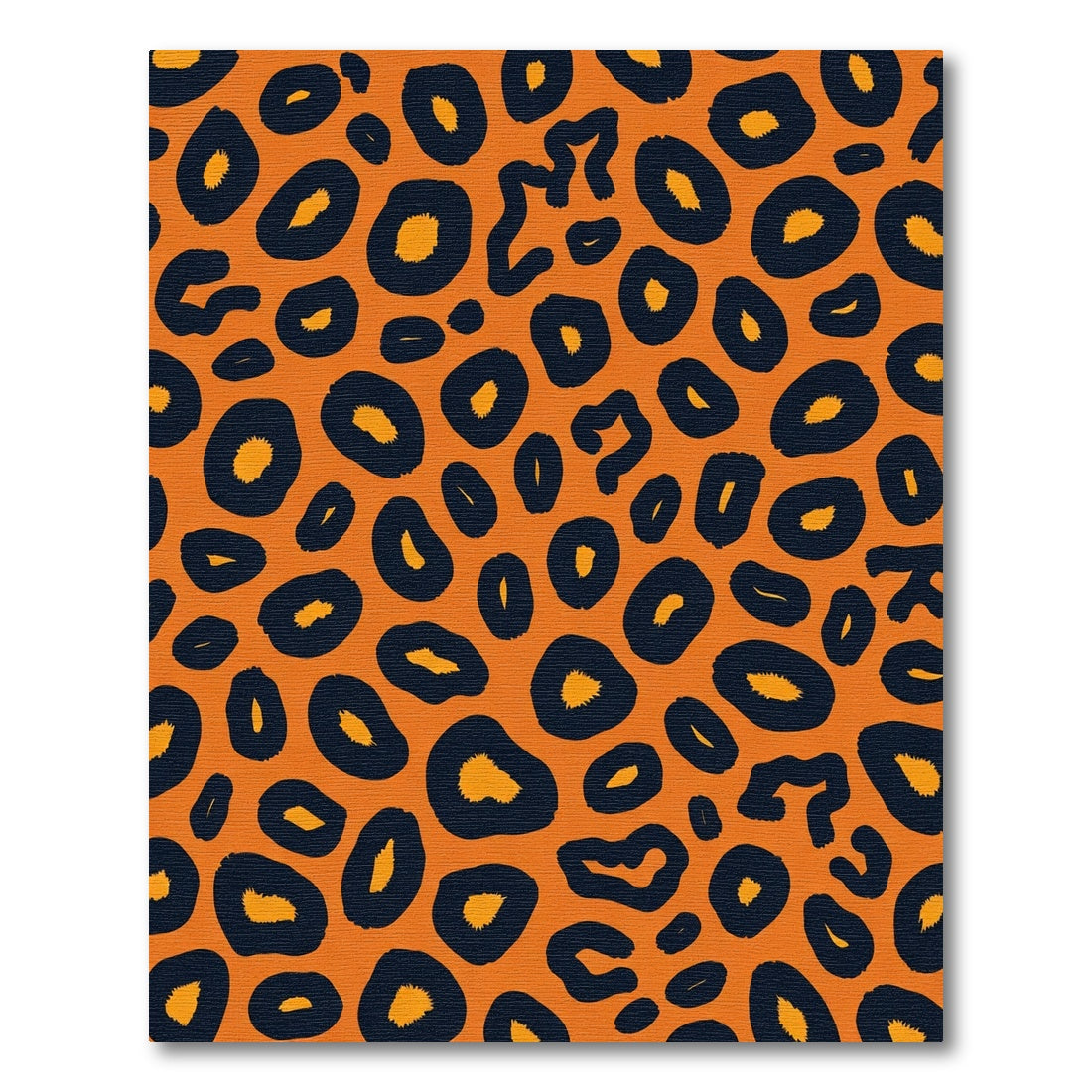 Bold Orange Black Leopard Spots Rug