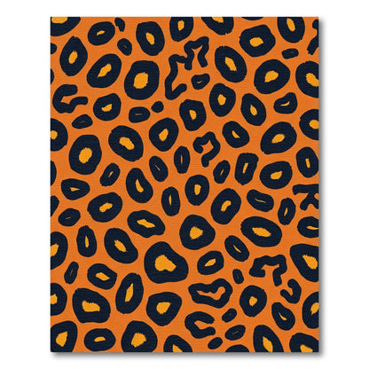 Bold Orange Black Leopard Spots Rug