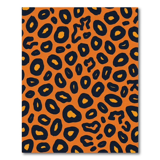 Bold Orange Black Leopard Spots Rug