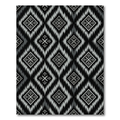 Monochrome diamond ikat pattern Rug