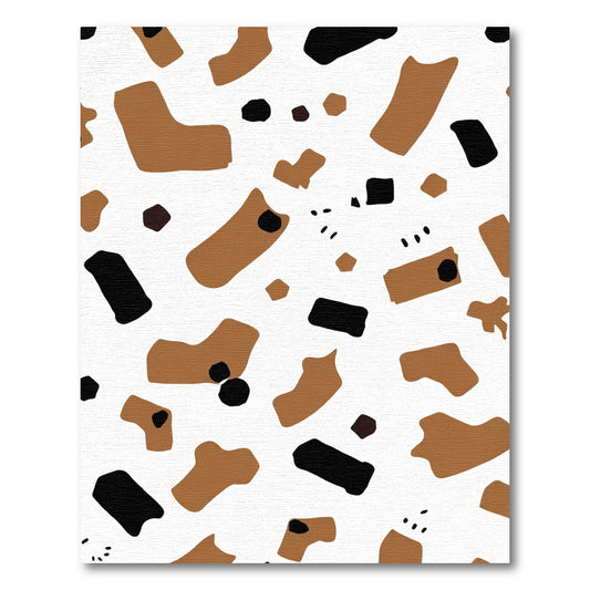 Brown Black Abstract Blob Composition Rug