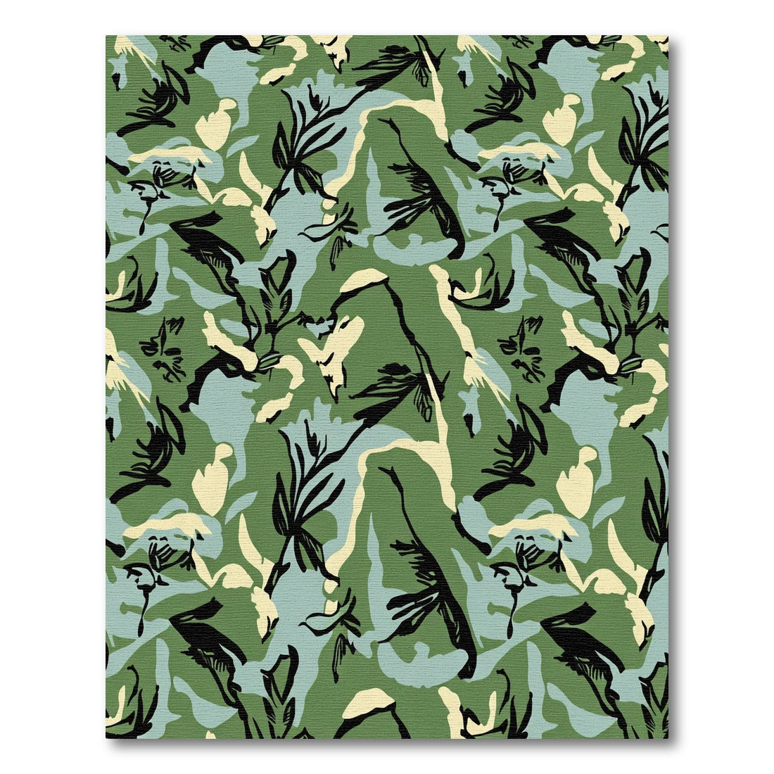 Woodland Camouflage Foliage Abstract Rug