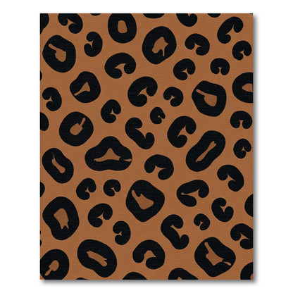 Sleek Black Spots Caramel Leopard Print Rug