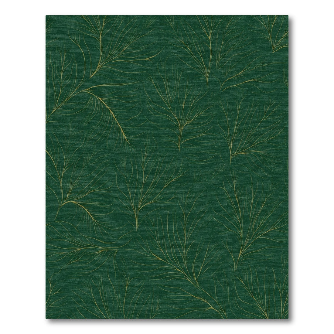 Deep Green Golden Branch Foliage Rug