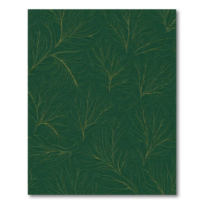 Deep Green Golden Branch Foliage Rug