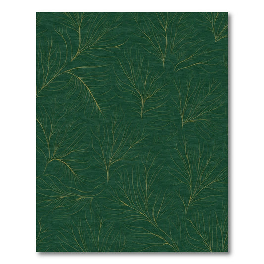 Deep Green Golden Branch Foliage Rug