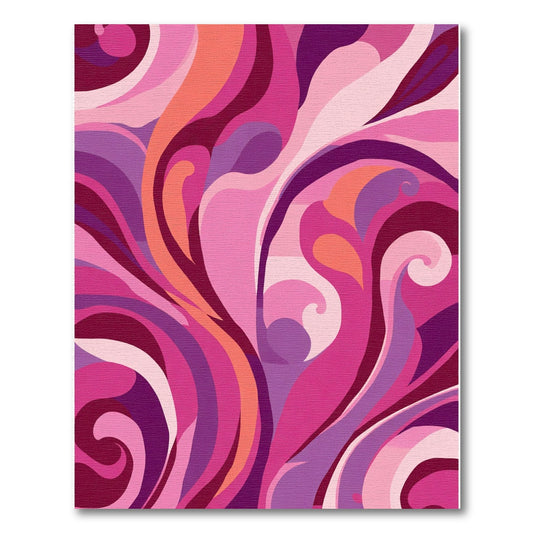 Retro Pink Swirl Flow Rug