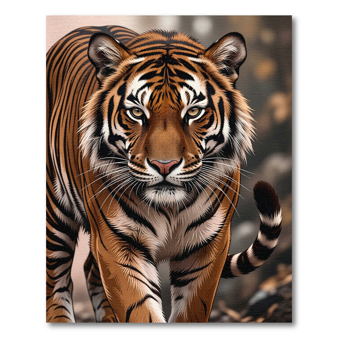 Bold Orange Tiger Face Portrait Rug