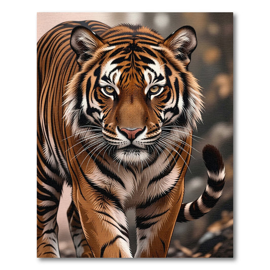 Bold Orange Tiger Face Portrait Rug