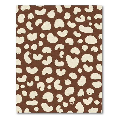 Cream Spots Brown Background Rug