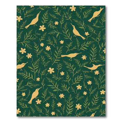 Golden Birds Foliage Garden Rug