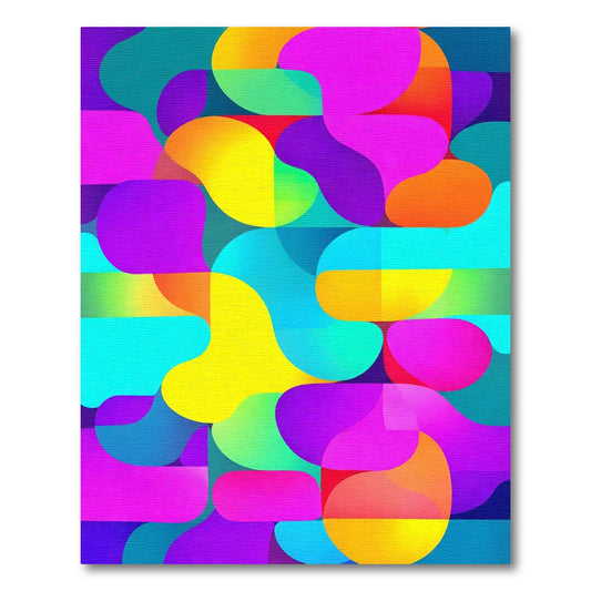 Vibrant Abstract Color Block Forms Rug