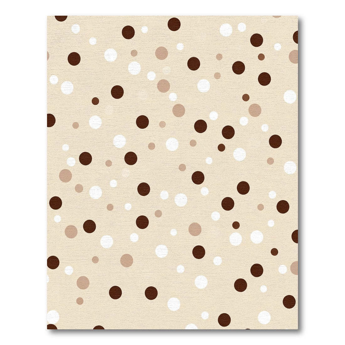 Cream Brown White Polka Dot Scatter Rug