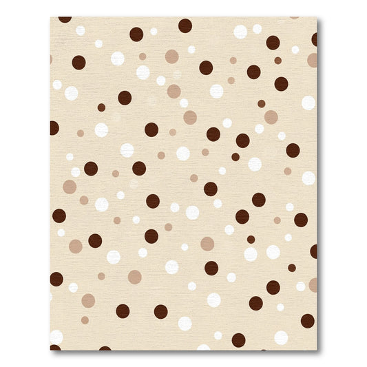 Cream Brown White Polka Dot Scatter Rug