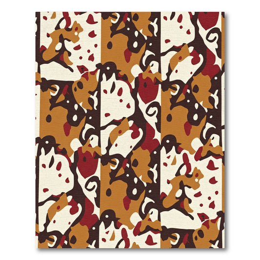 Earthy Camouflage Organic Abstract Squares Rug